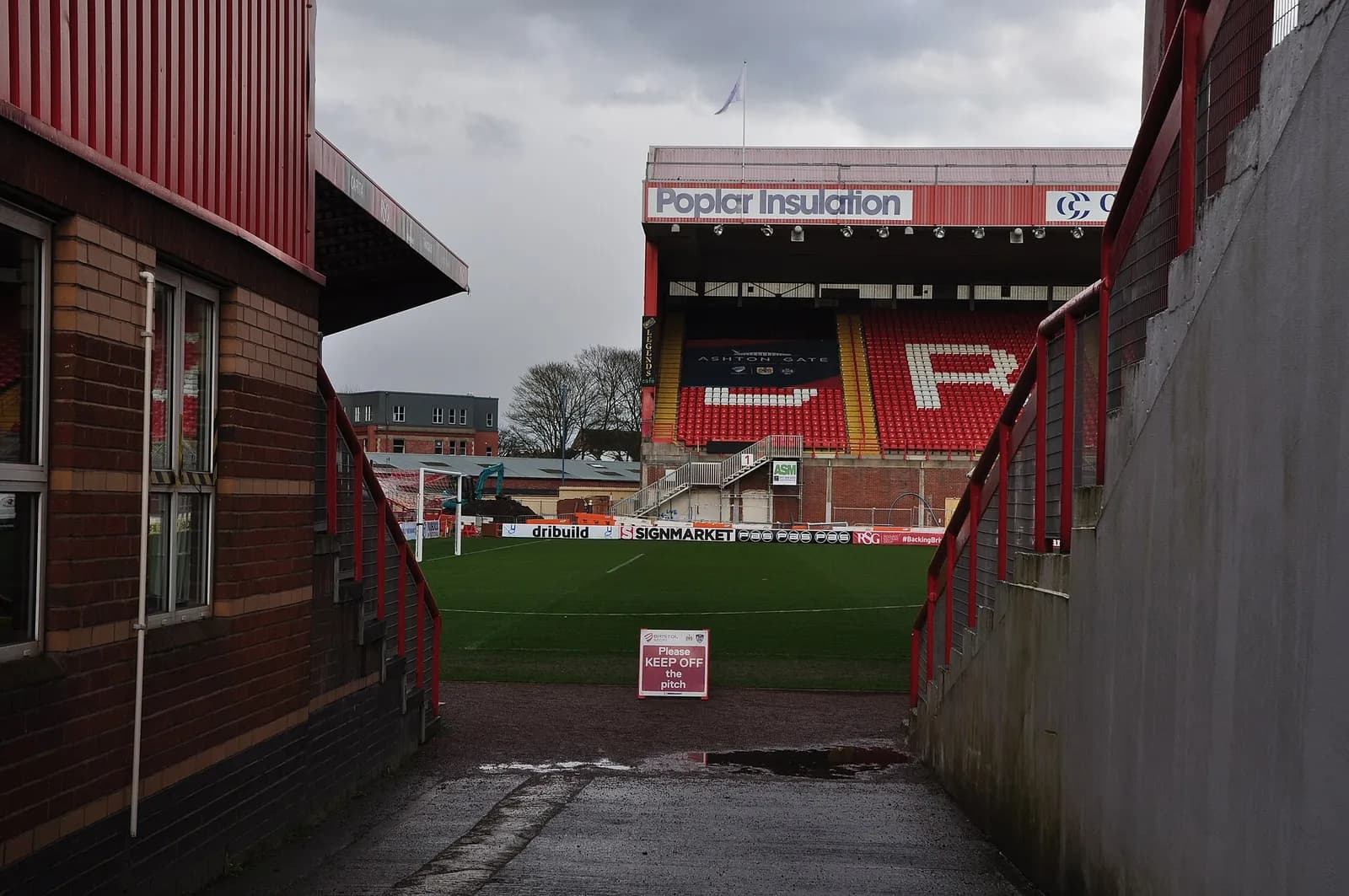 View of Ashton Gate Stadium in Bristol.