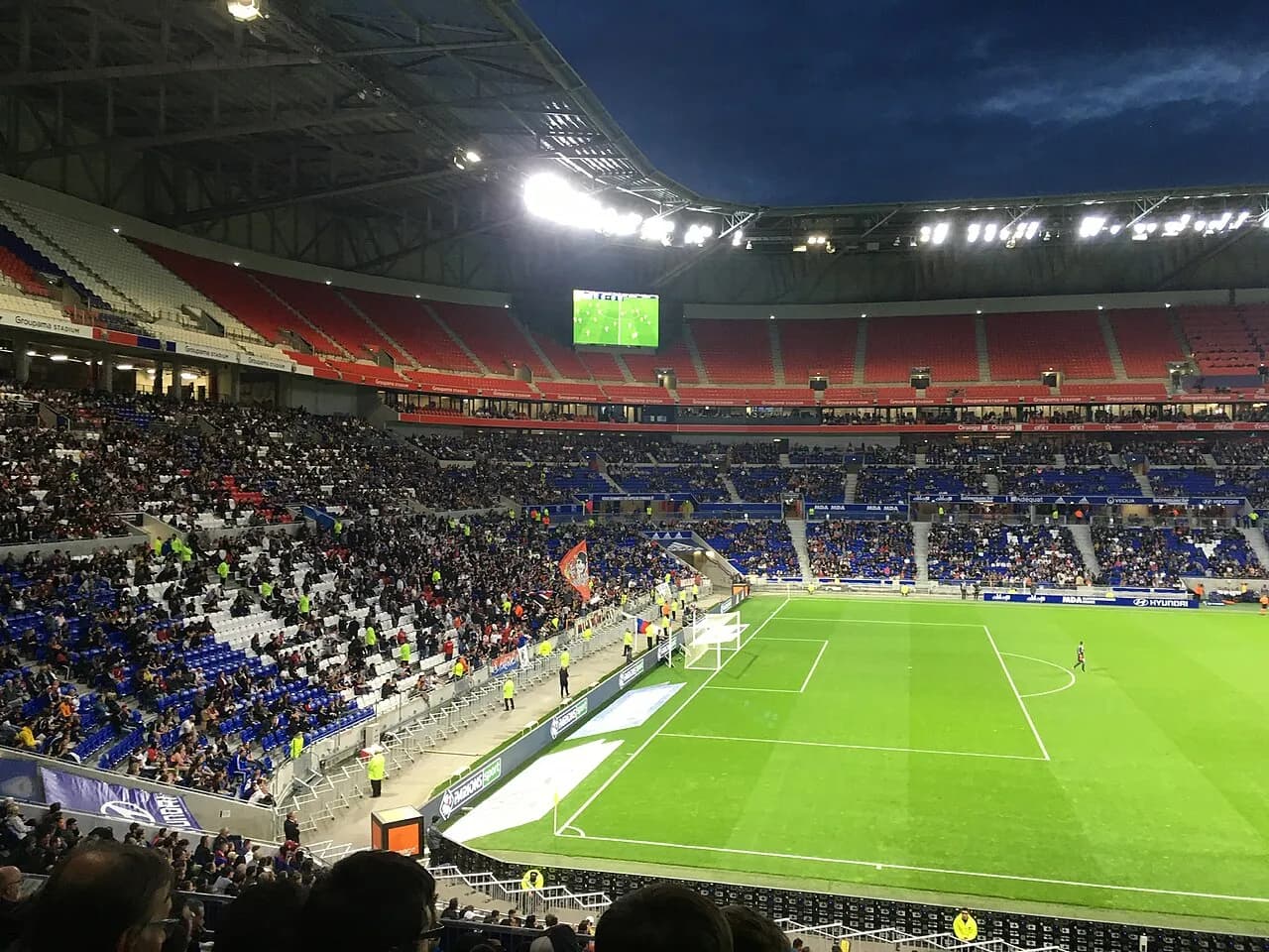View inside Groupama Stadium during a Lyon football match in 2019