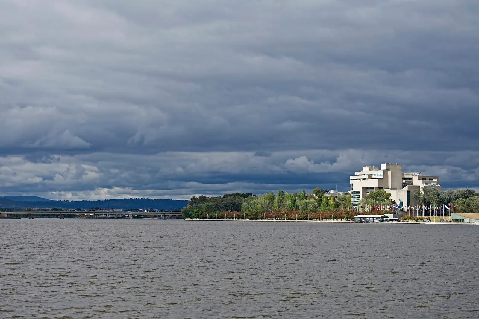The High Court of Australia building in Canberra, viewed from the visitor centre.