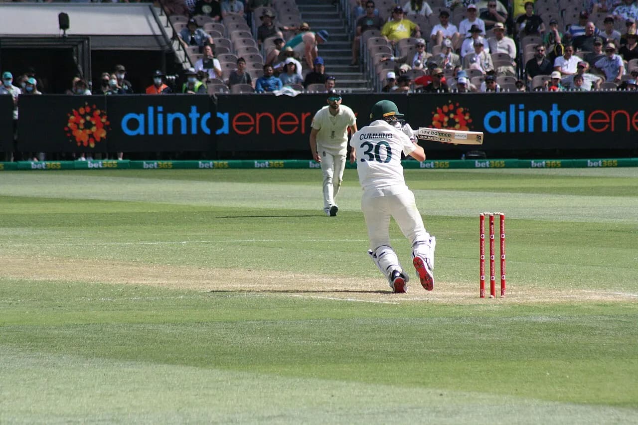 Pat Cummins batting during the 2021 Boxing Day Test at the Melbourne Cricket Ground