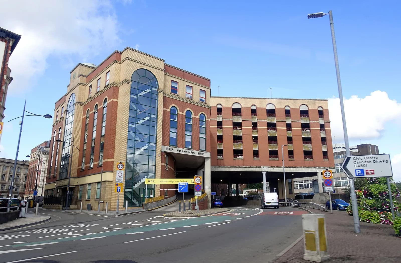 An NCP car park in Newport, Wales.