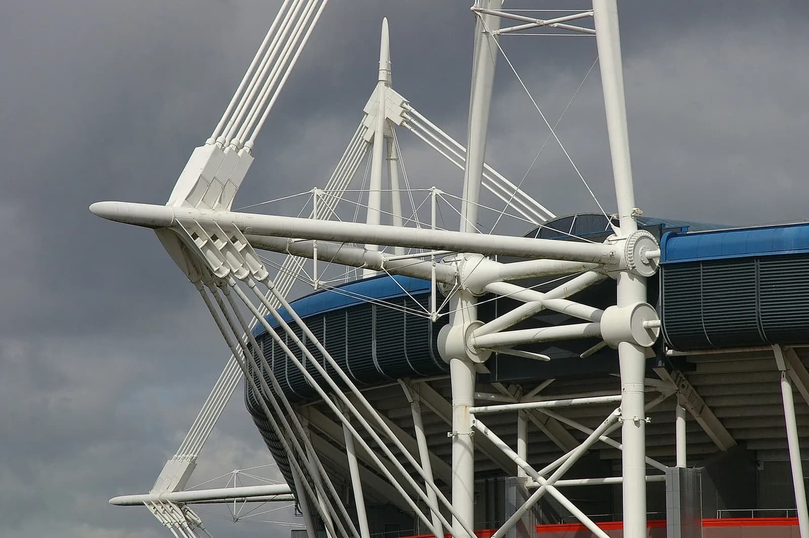 A structural support stanchion at Principality Stadium in Cardiff.