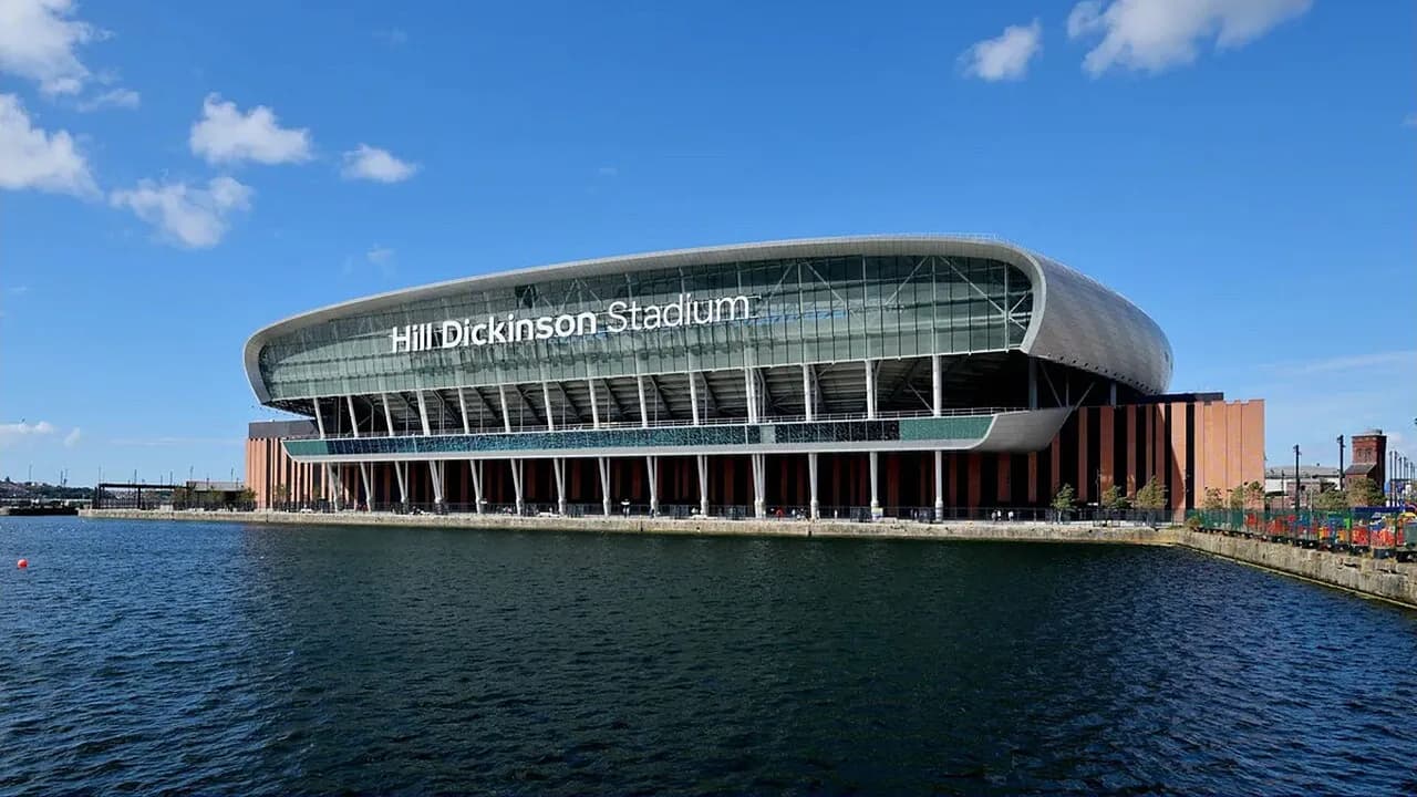 General view of Hill Dickinson Stadium at Bramley Moore Dock in Liverpool