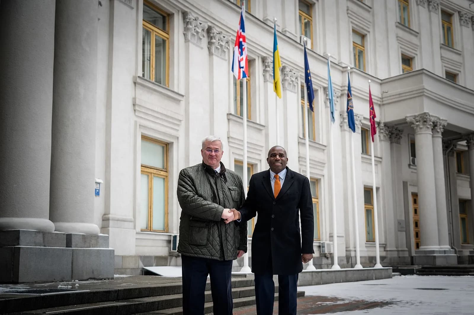 Ukrainian Foreign Minister Andrii Sybiha and UK Foreign Secretary David Lammy meet in Kyiv.
