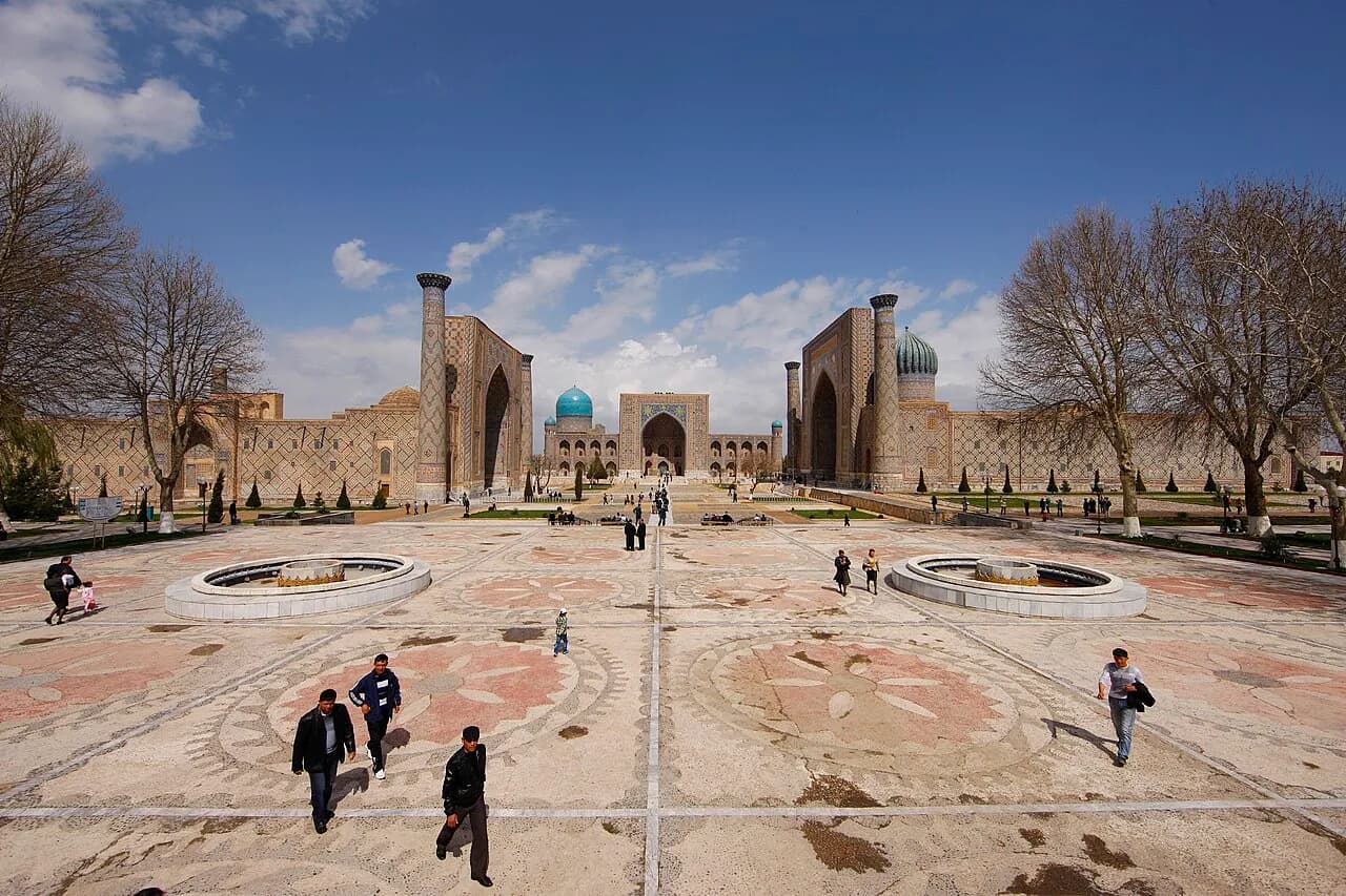 Architecture in Samarkand, Uzbekistan, in an archival photograph