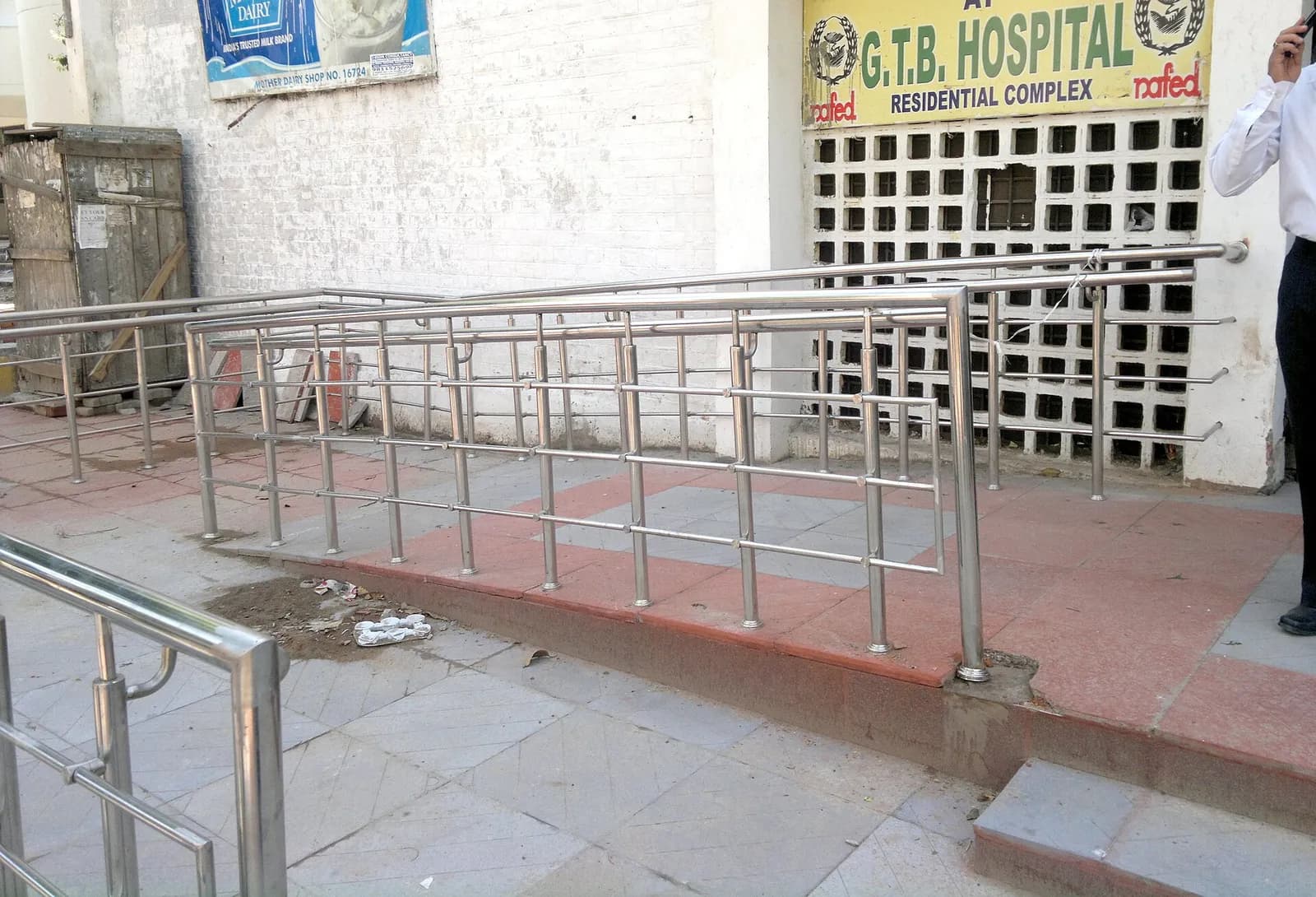 Accessible entrance at GTB Hospital in Delhi