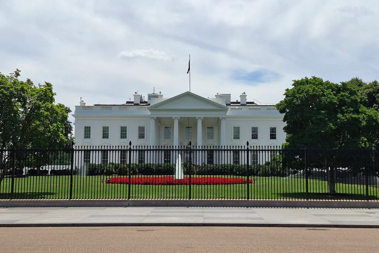 North side of the White House in Washington, DC, photographed in June 2024