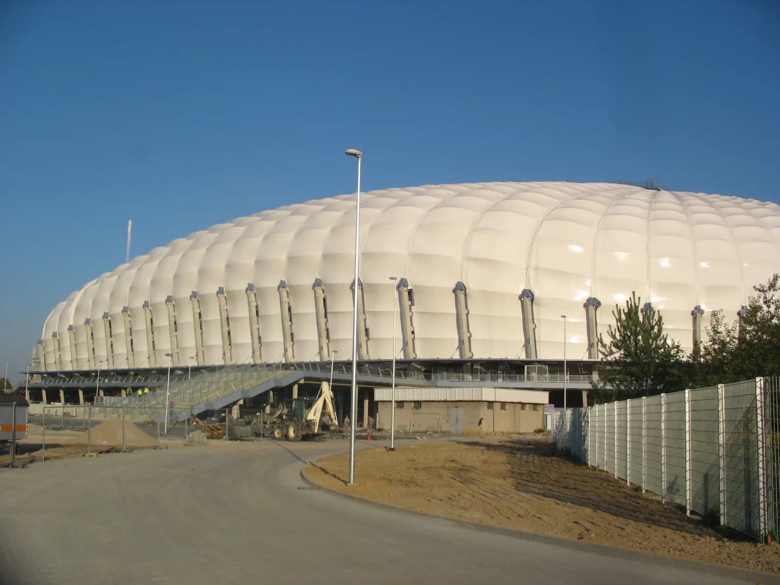Exterior view of Poznań Stadium, the venue named for Lech Poznań’s Europa League match against Sunderland.