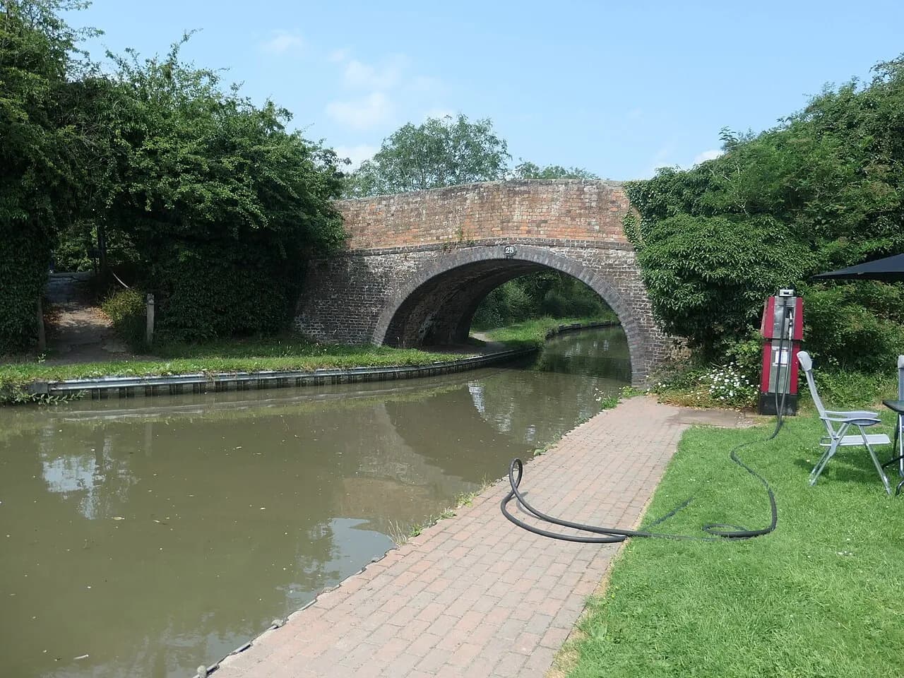 Diesel fuel pump beside the Ashby Canal at Stoke Golding Wharf