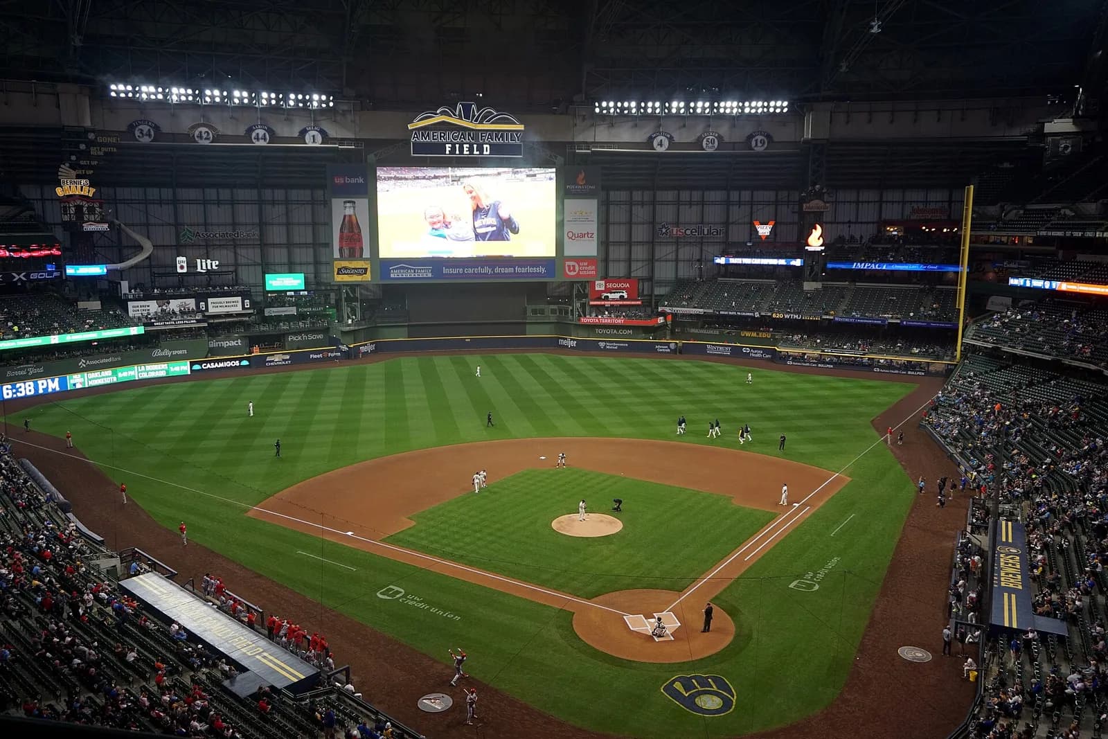 American Family Field in Milwaukee before a baseball game.