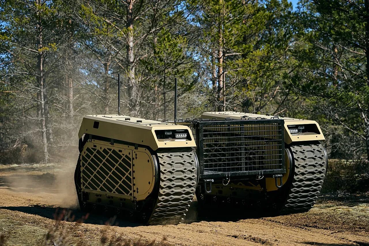 Milrem Robotics THeMIS unmanned ground vehicle photographed in 2019