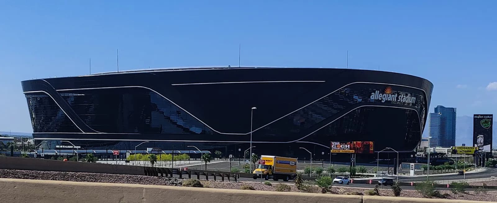Exterior of Allegiant Stadium in Las Vegas in daylight