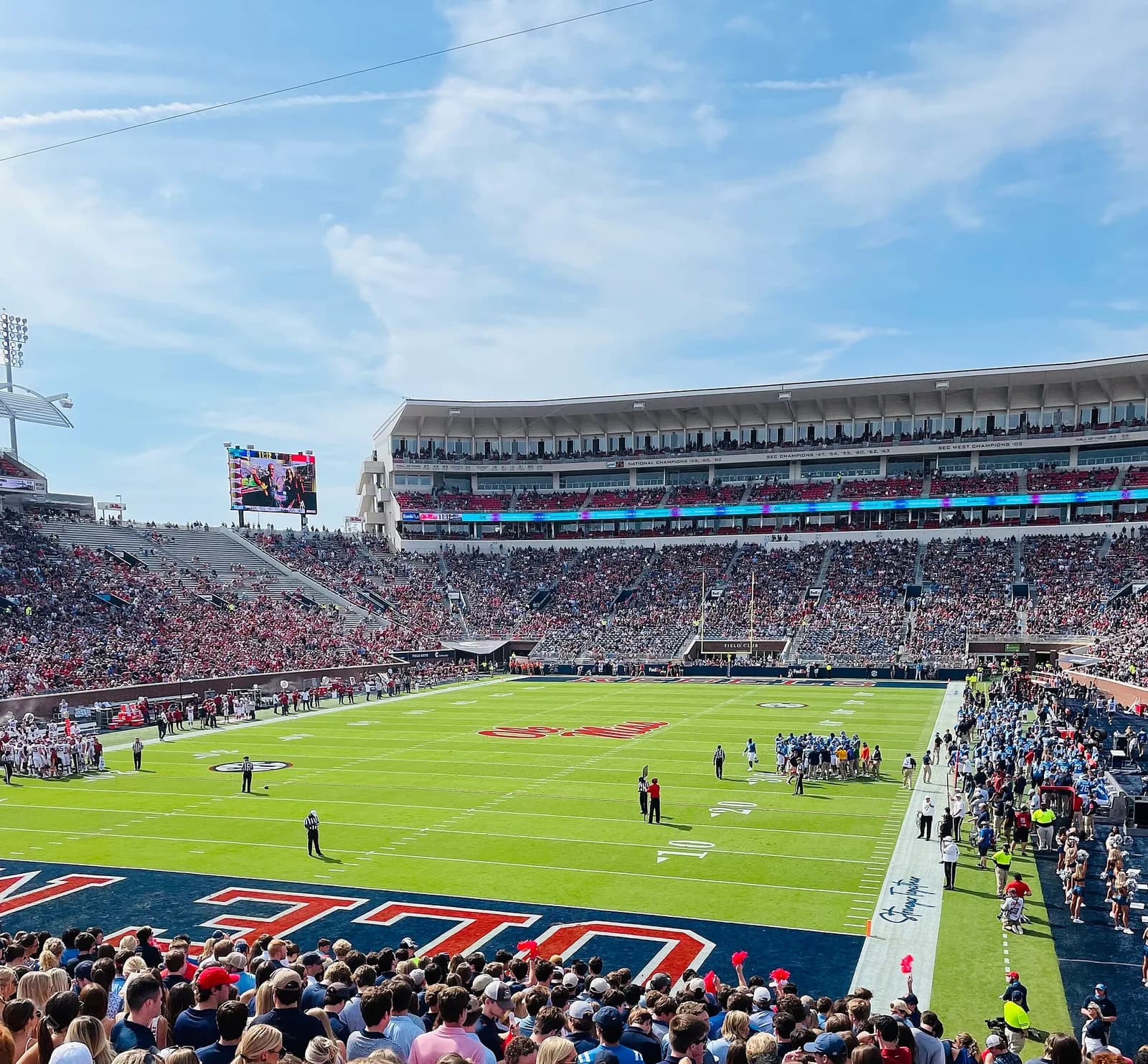 Vaught-Hemingway Stadium during an Arkansas–Ole Miss football game.