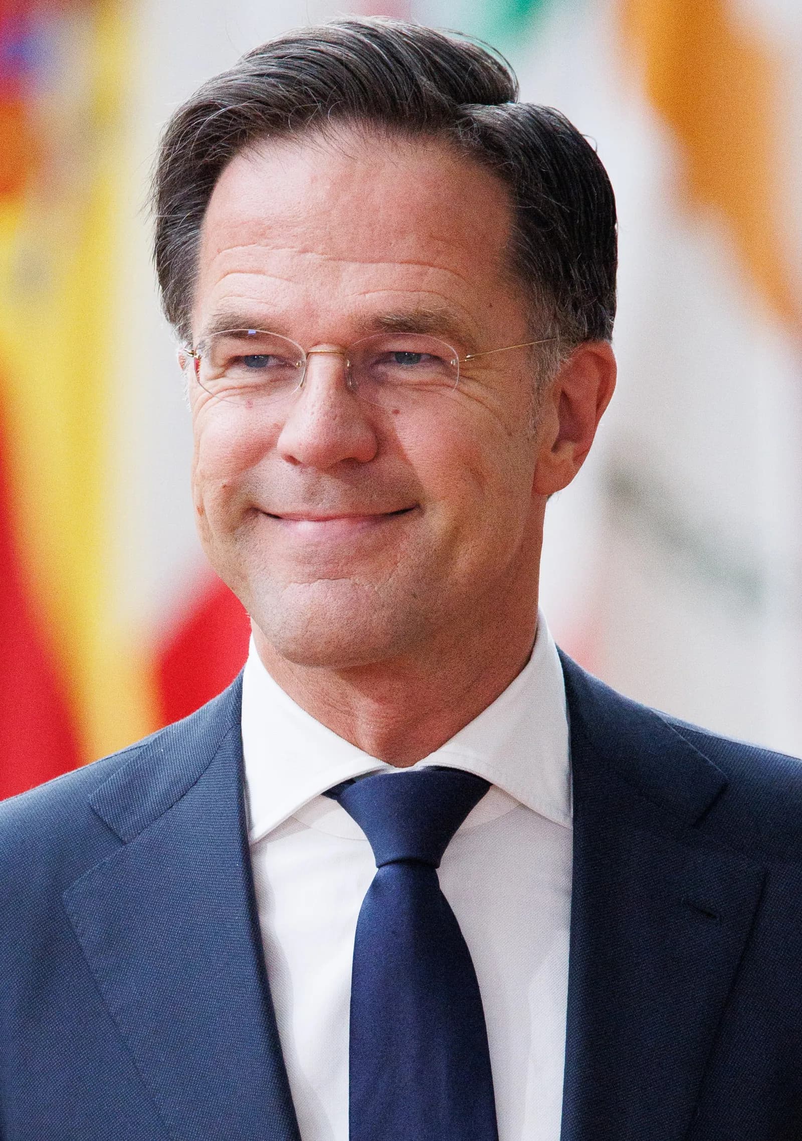 Archival photograph of Mark Rutte in Brussels in March 2023