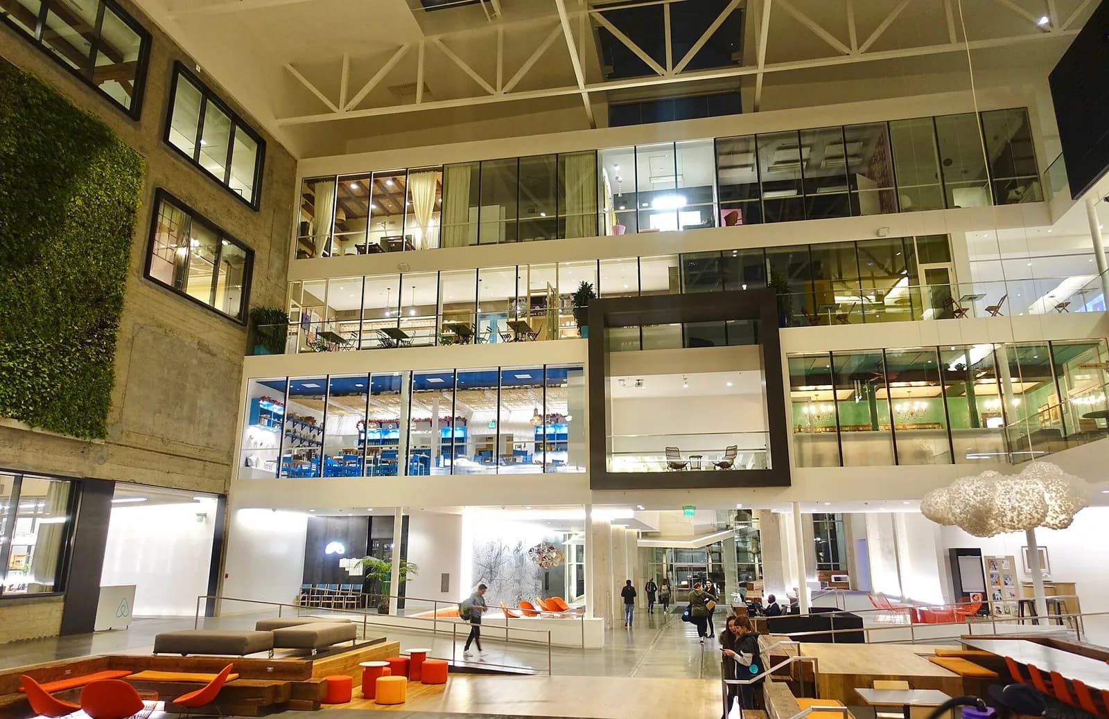 Interior atrium at Airbnb’s headquarters in San Francisco.