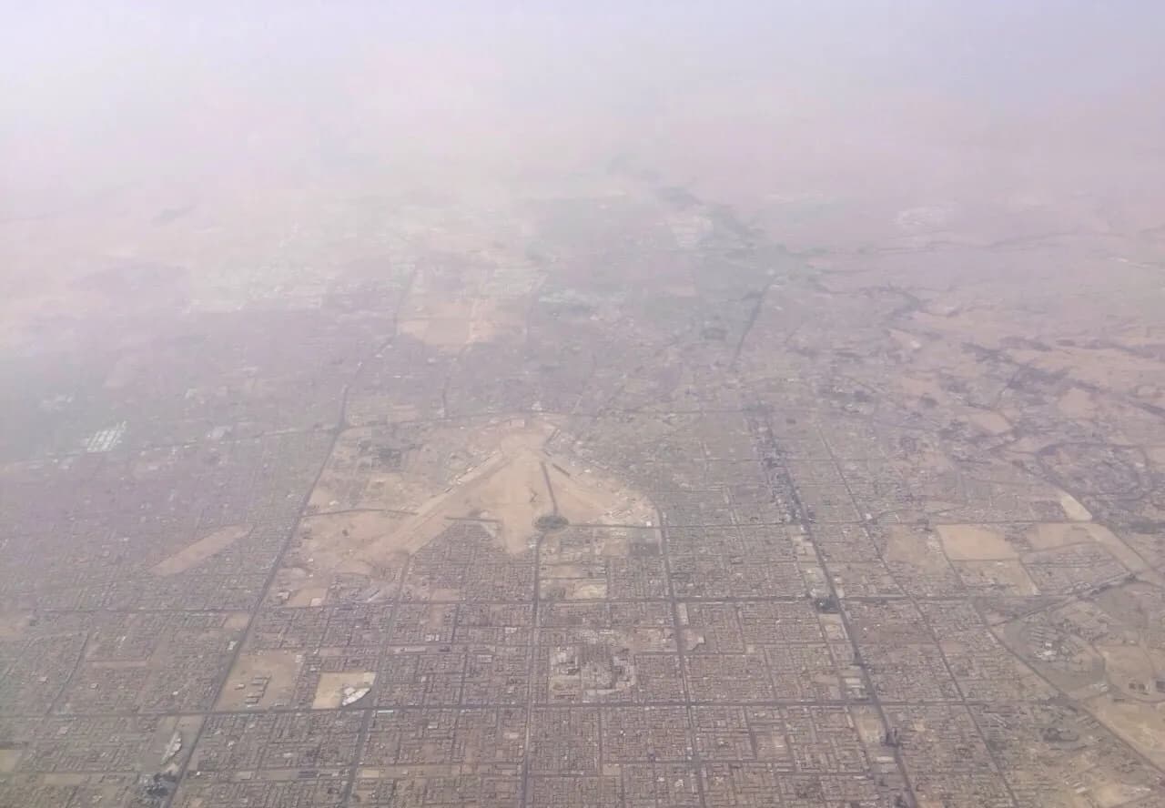 Aerial view of King Khalid International Airport in Riyadh.