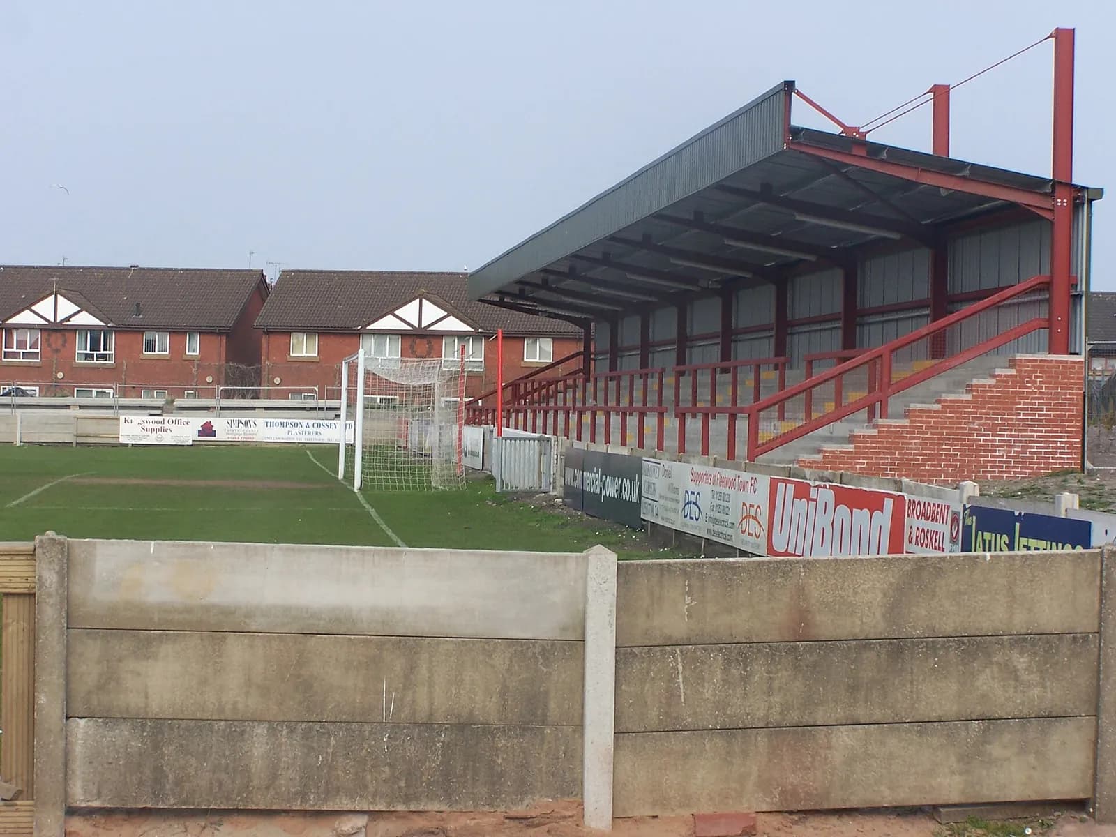 The Percy Ronson Stand at Highbury Stadium in Fleetwood.