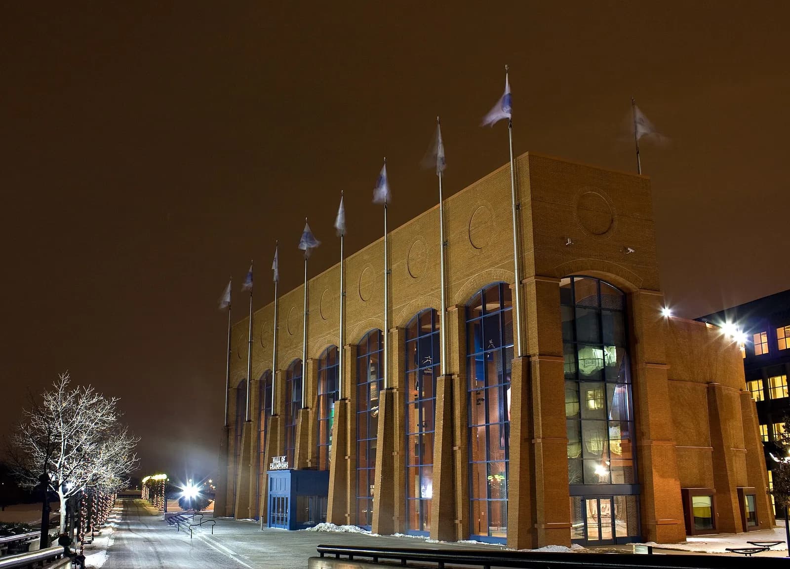Exterior of the NCAA headquarters in Indianapolis.