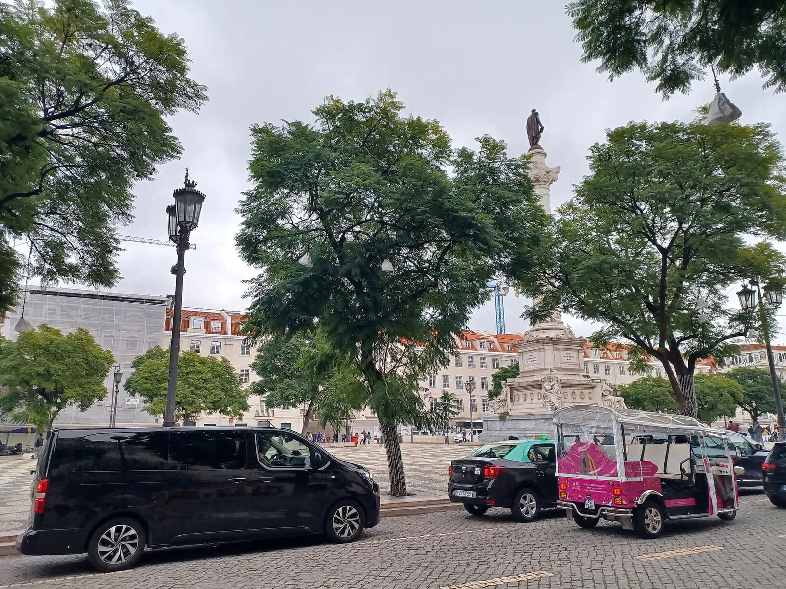 View of Rossio Square in Lisbon, Portugal.