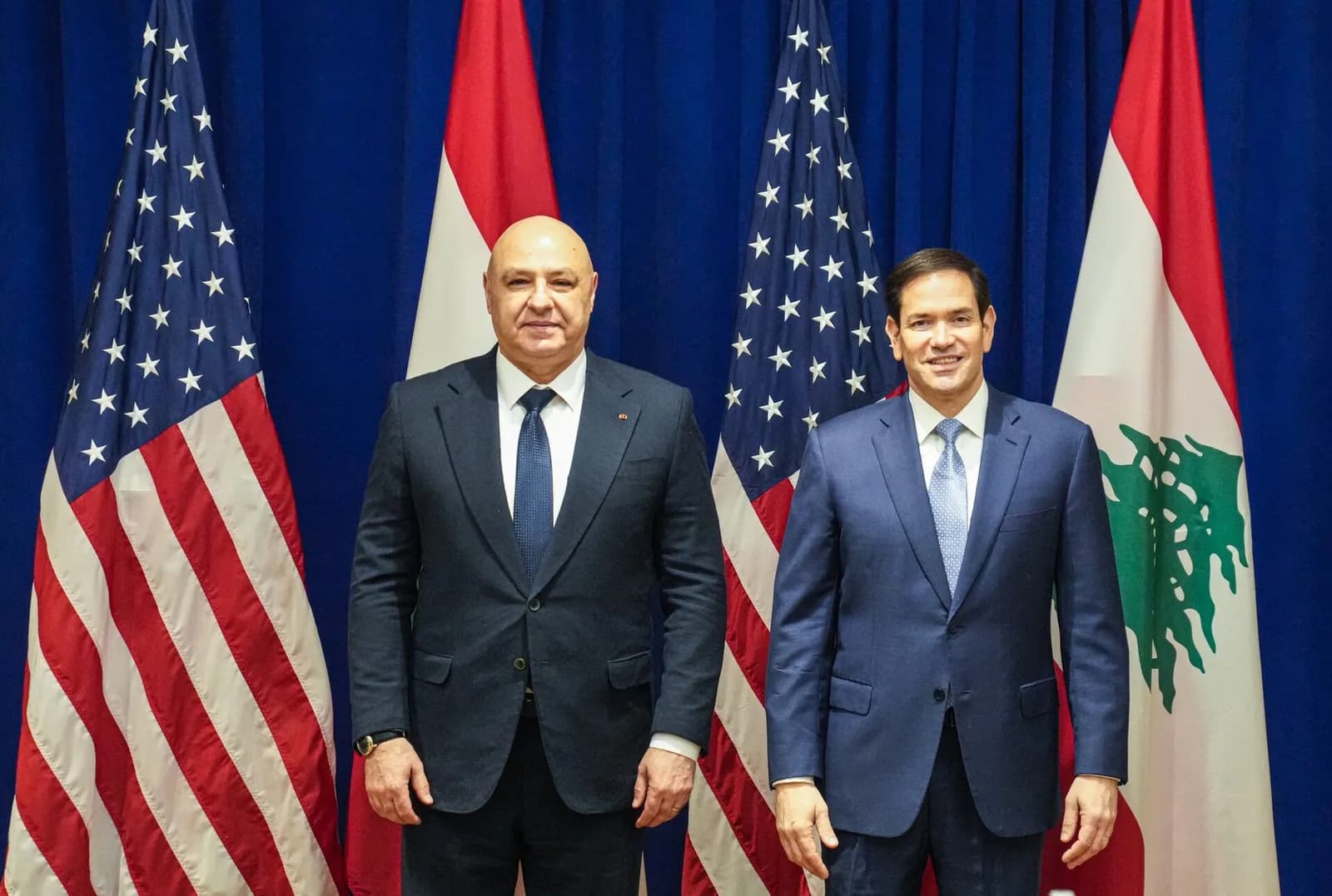 U.S. Secretary of State Marco Rubio meets Lebanese President Joseph Aoun.