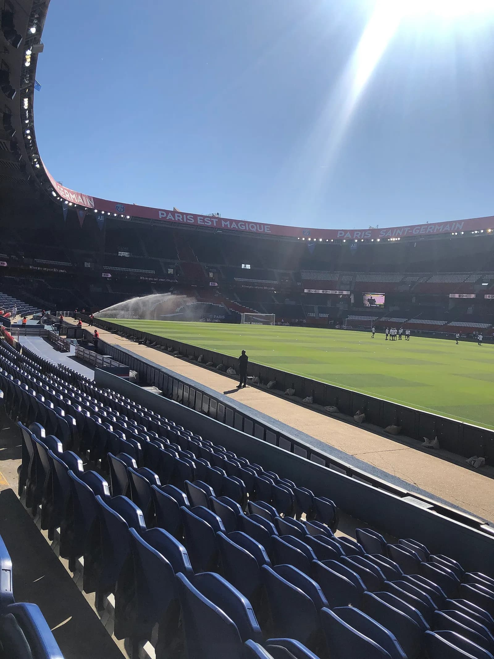 View inside Parc des Princes during a PSG-Celtic match in Paris.