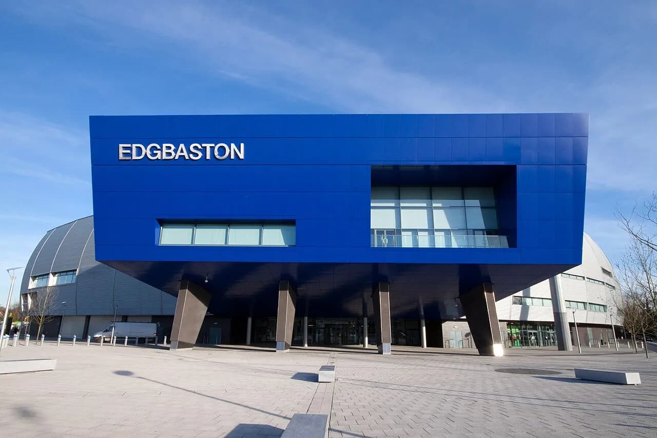 Edgbaston Cricket Ground in Birmingham, photographed in January 2012.