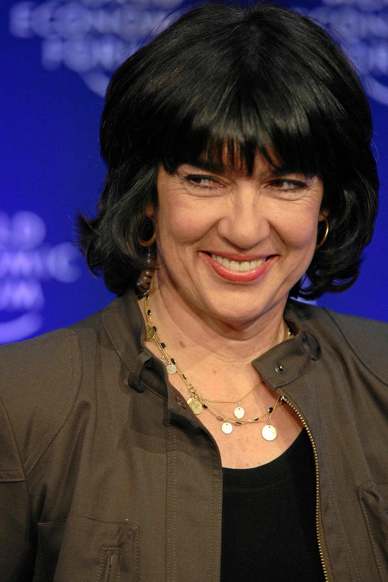 Christiane Amanpour speaking at the 2009 World Economic Forum in Davos.