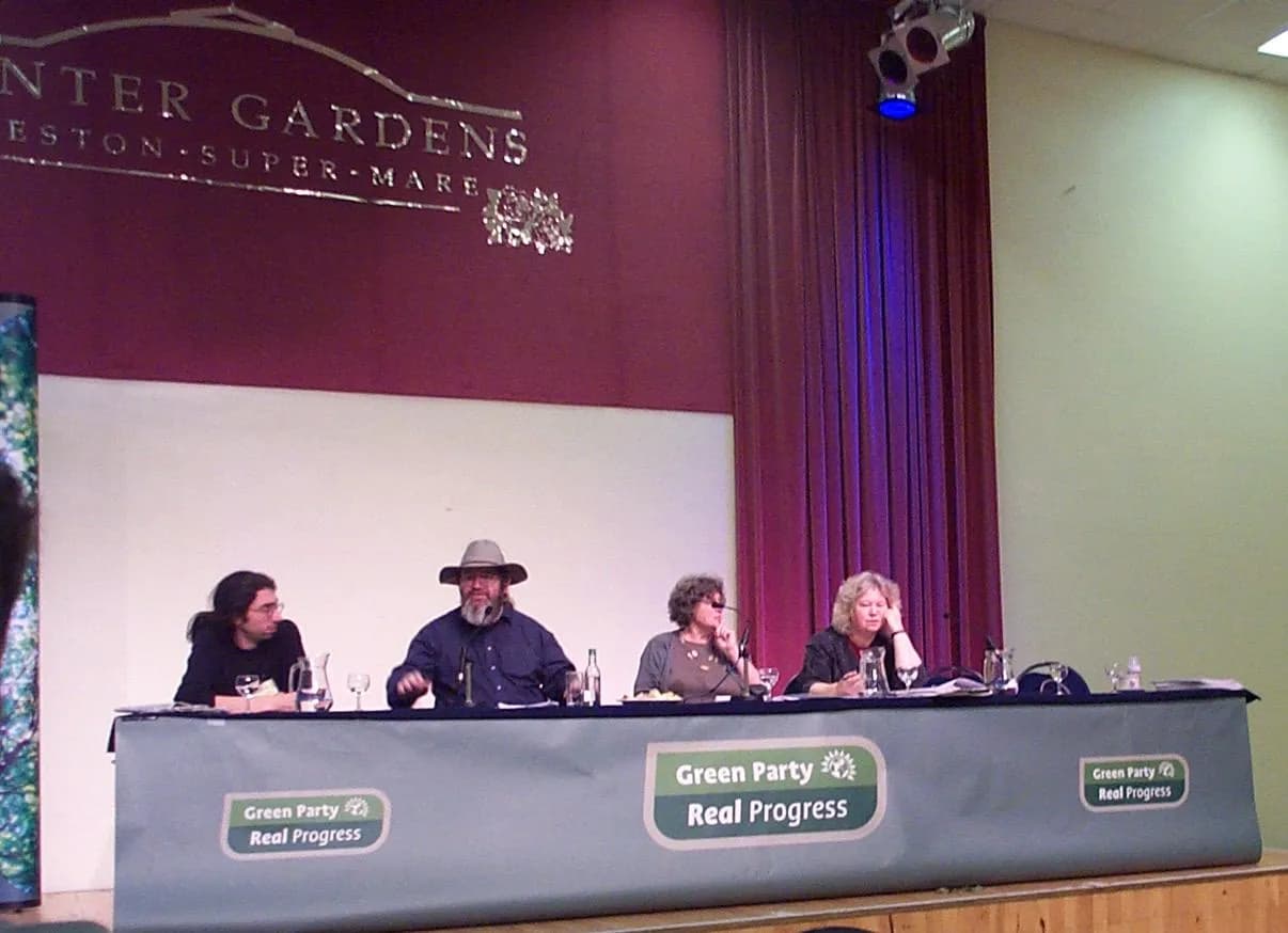 A discussion panel at a Green Party of England and Wales conference in Weston-super-Mare.