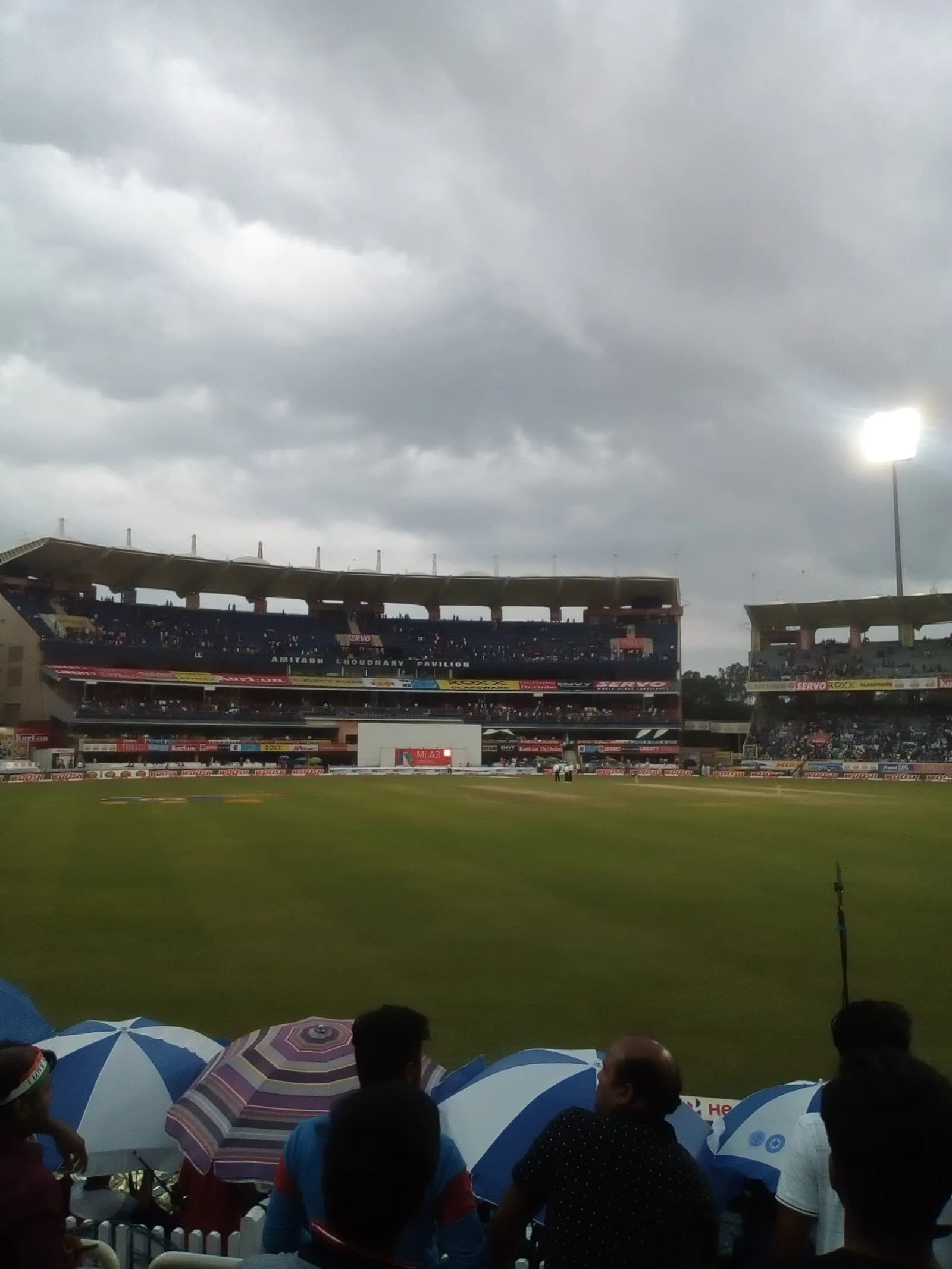 Amitabh Choudhary Pavilion at JSCA Stadium in Ranchi, India.