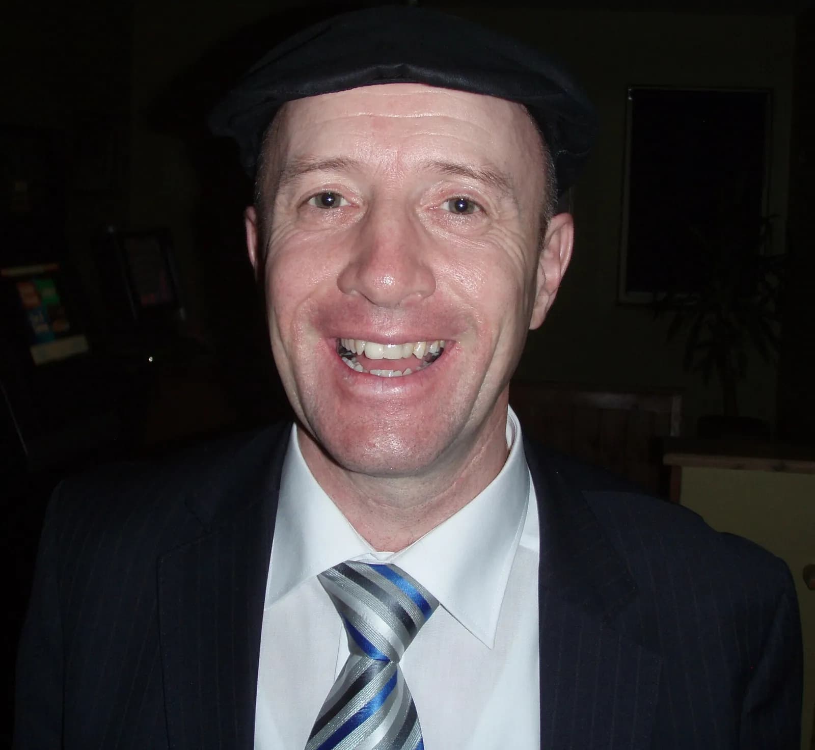 Michael Healy-Rae smiling during a constituency clinic in a bar in Waterville, County Kerry.