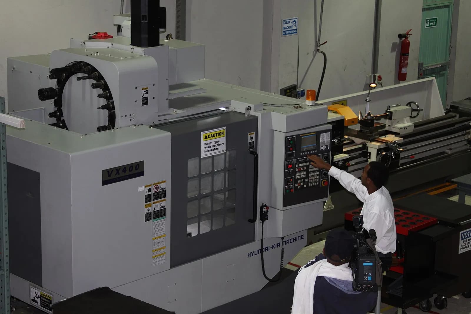 A machine used to manufacture wind turbines at the dVentus Technologies facility in Addis Ababa, Ethiopia.