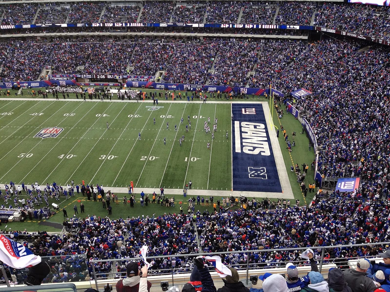 View of MetLife Stadium during a football game.