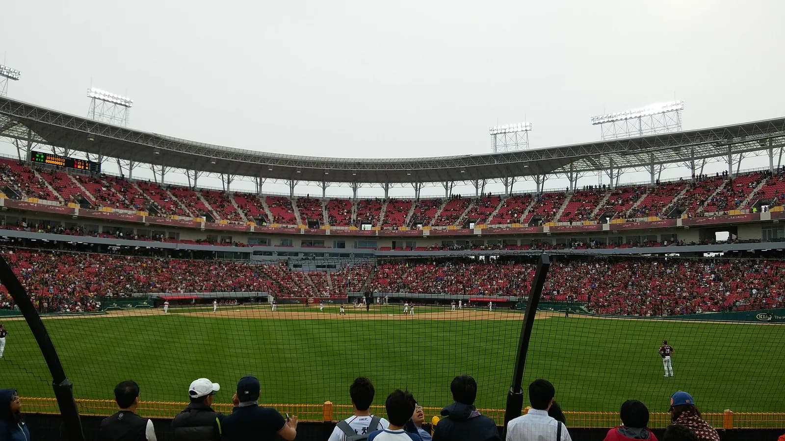 View from the outfield toward home plate at Gwangju-Kia Champions Field.