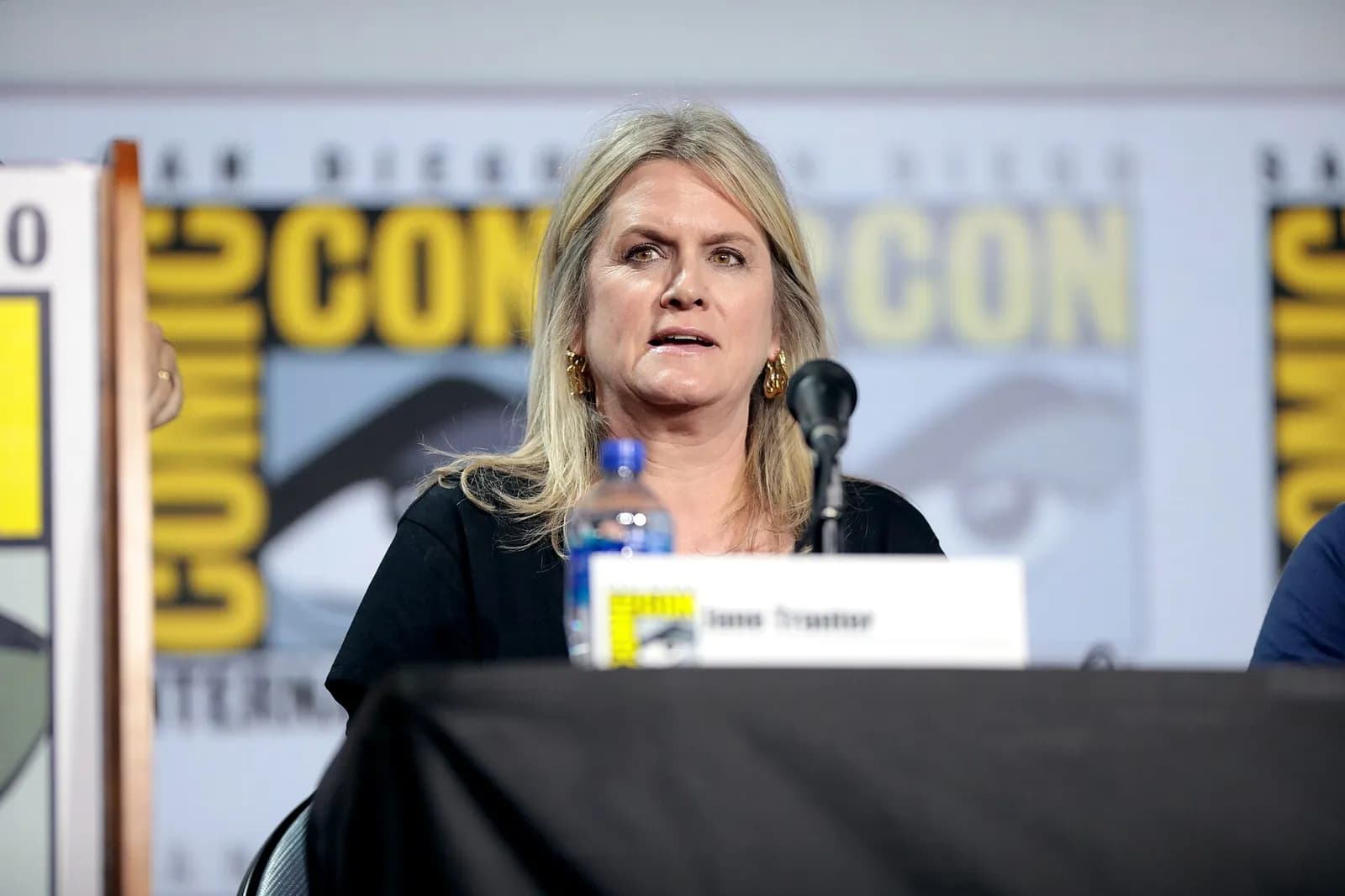 Jane Tranter speaking at a panel for His Dark Materials.