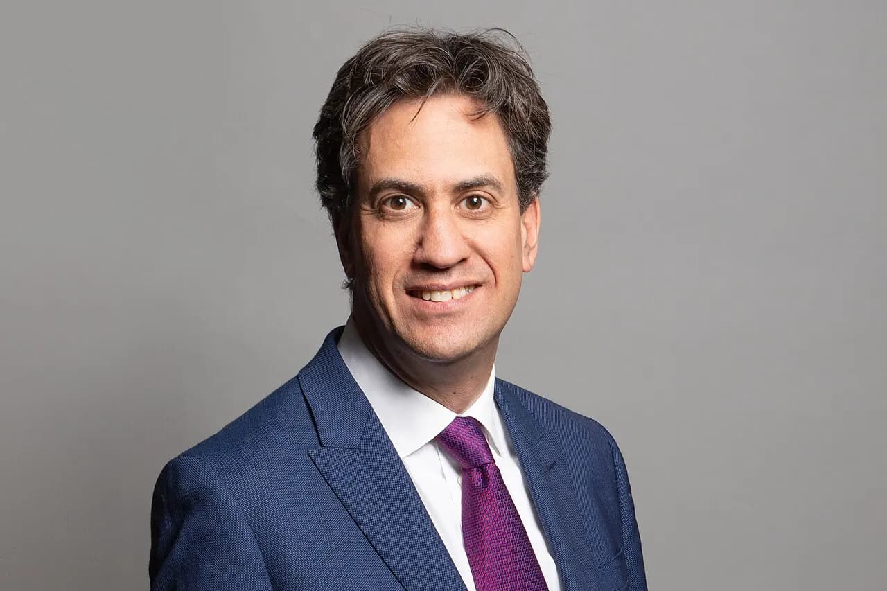 Official portrait of Ed Miliband against a plain background