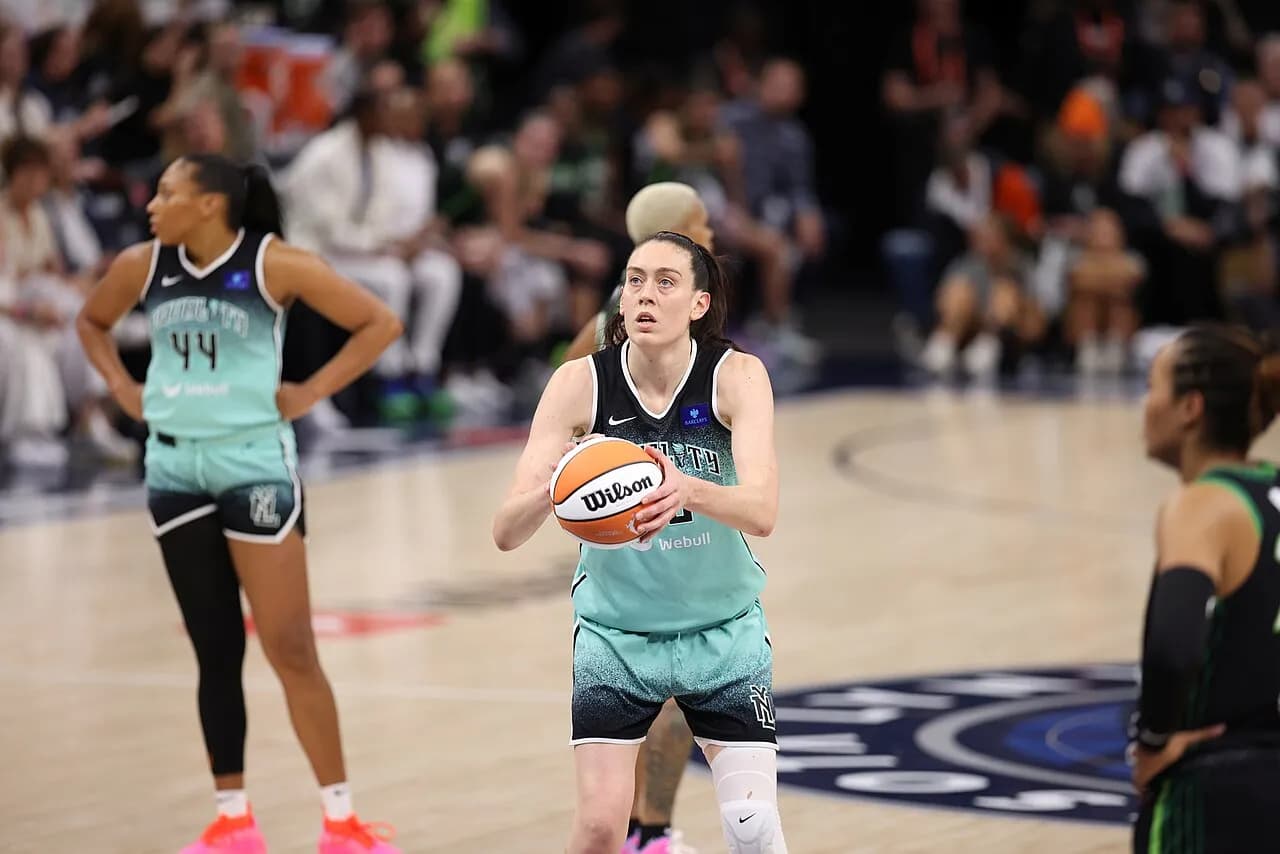 Breanna Stewart during a New York Liberty game against the Minnesota Lynx in 2024