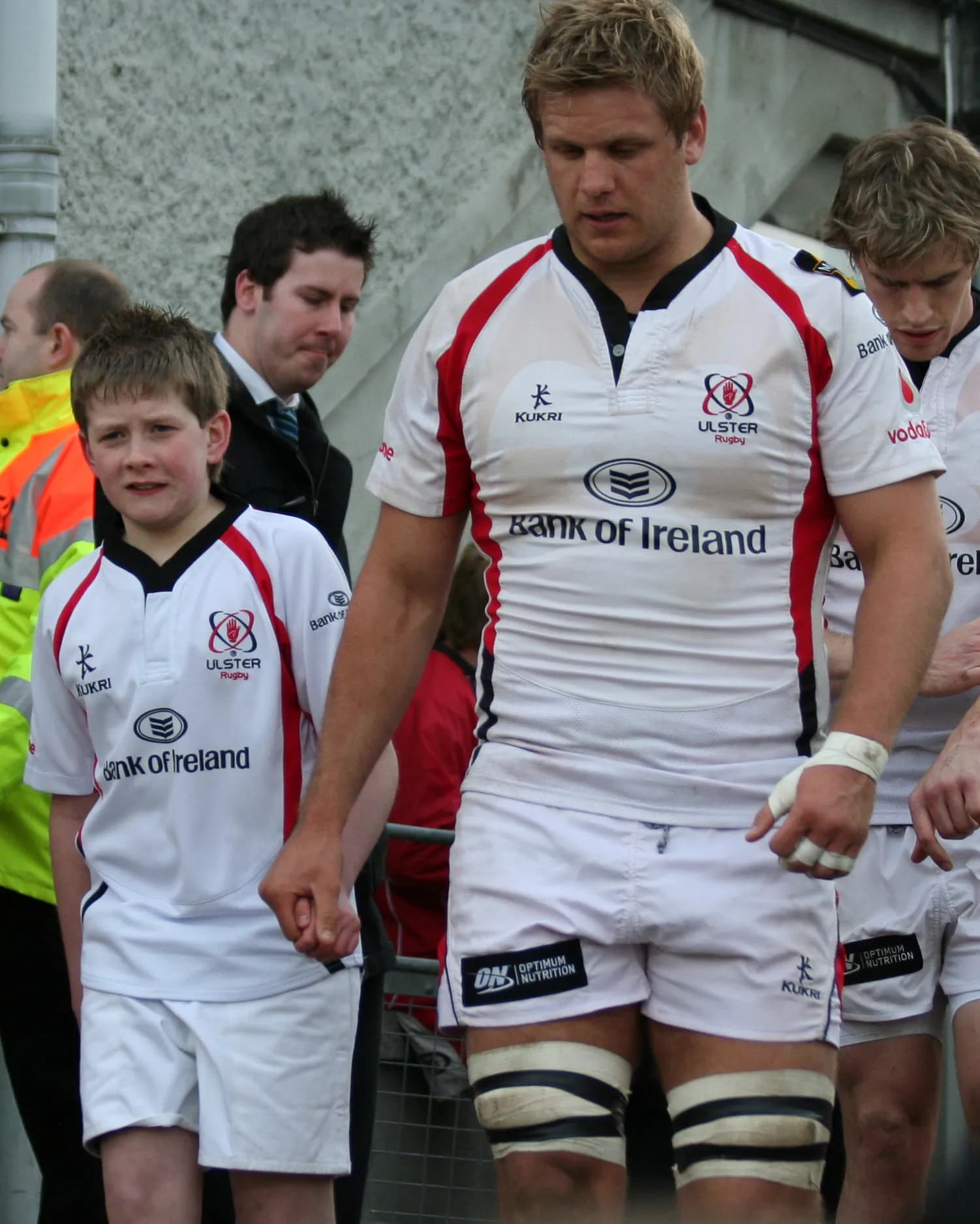 Ulster captain Chris Henry leads his team out at Ravenhill before a match against Ospreys.