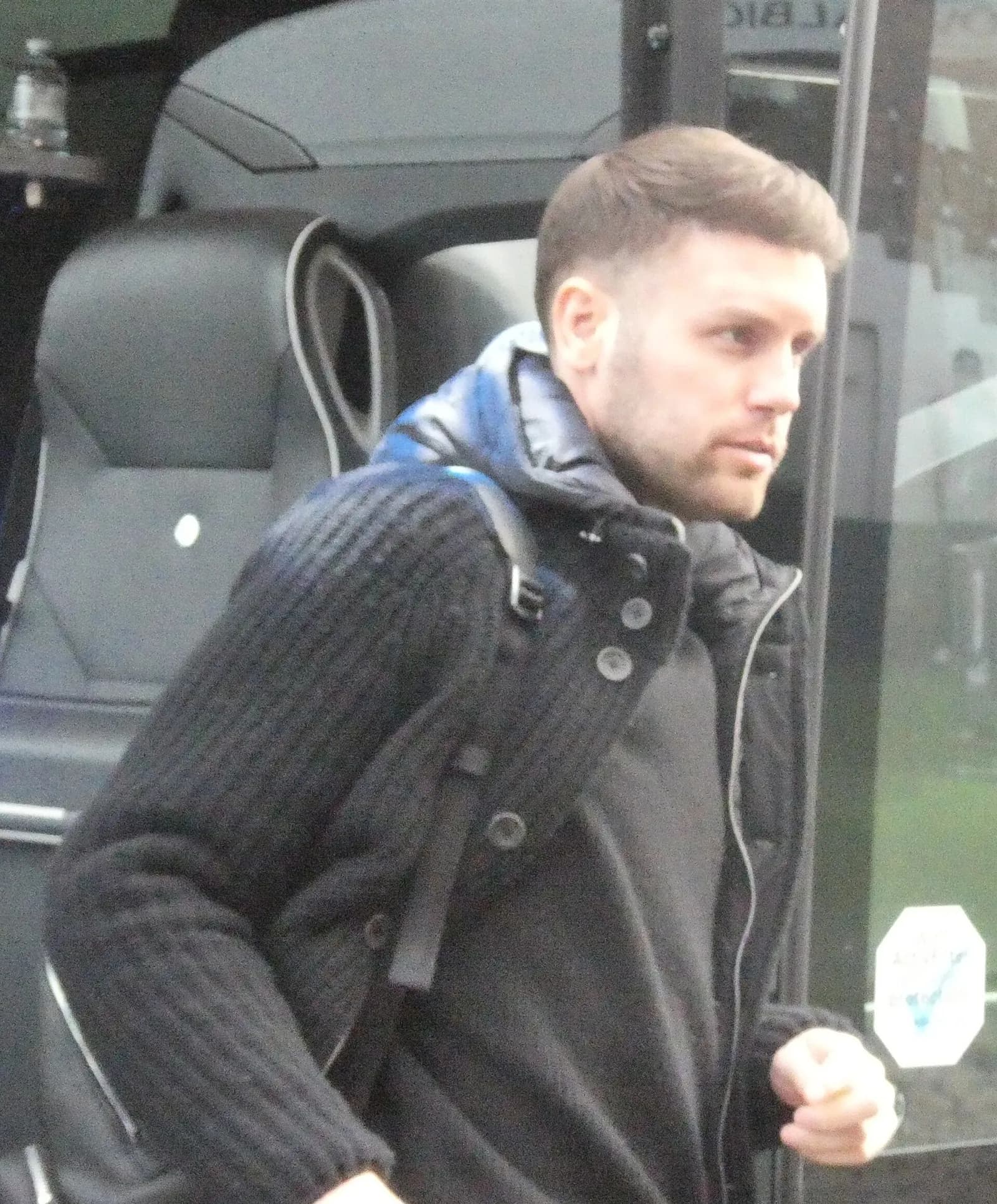 Brighton manager Fabian Hürzeler arrives at Craven Cottage.
