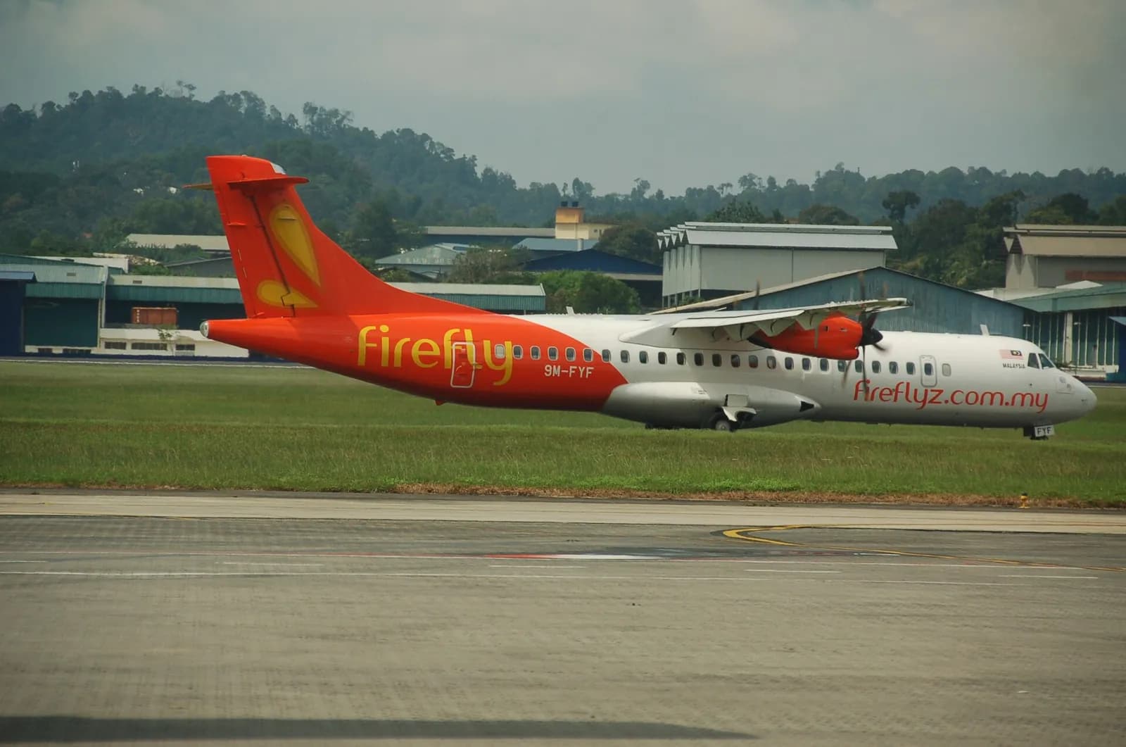 A Firefly ATR 72 aircraft at Sultan Abdul Aziz Shah Airport near Kuala Lumpur.