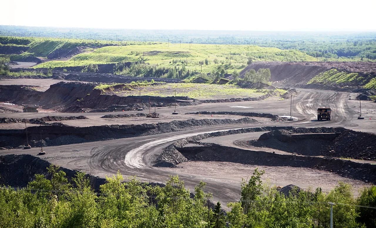 View of the Thunderbird iron mine near Eveleth, Minnesota