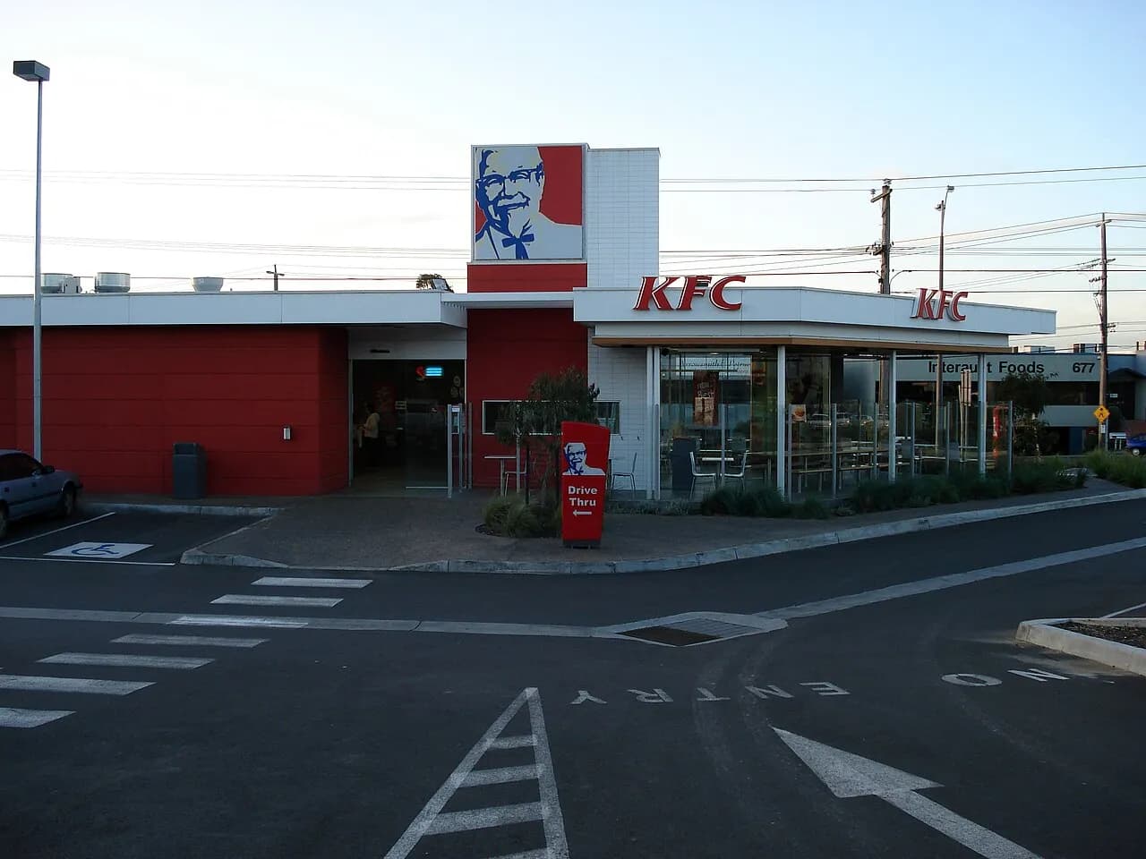 Exterior of a KFC restaurant in Melbourne, Australia, photographed in 2007
