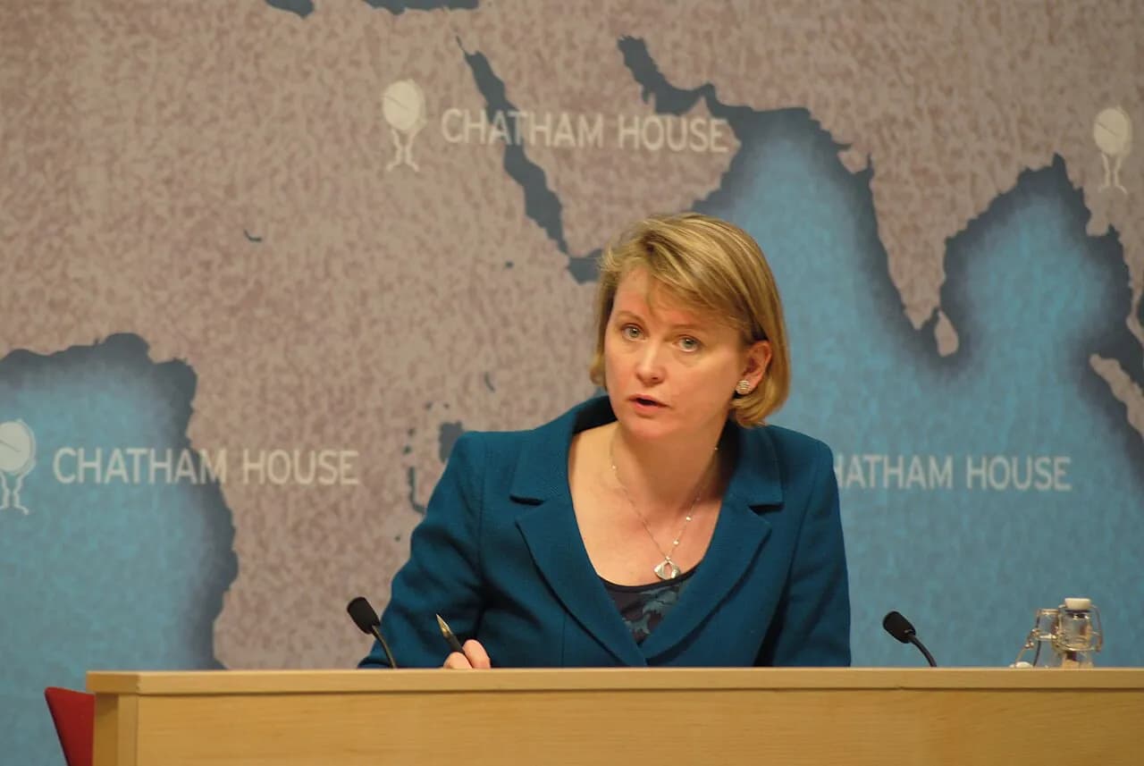 Yvette Cooper speaking at a Chatham House event in 2010
