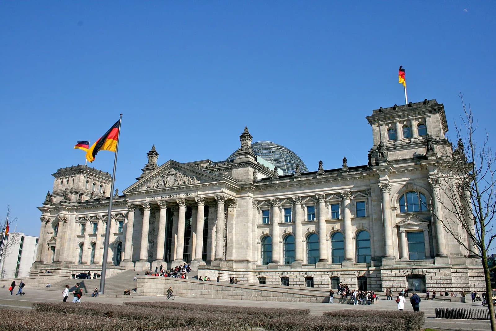 The Reichstag building in Berlin, Germany.