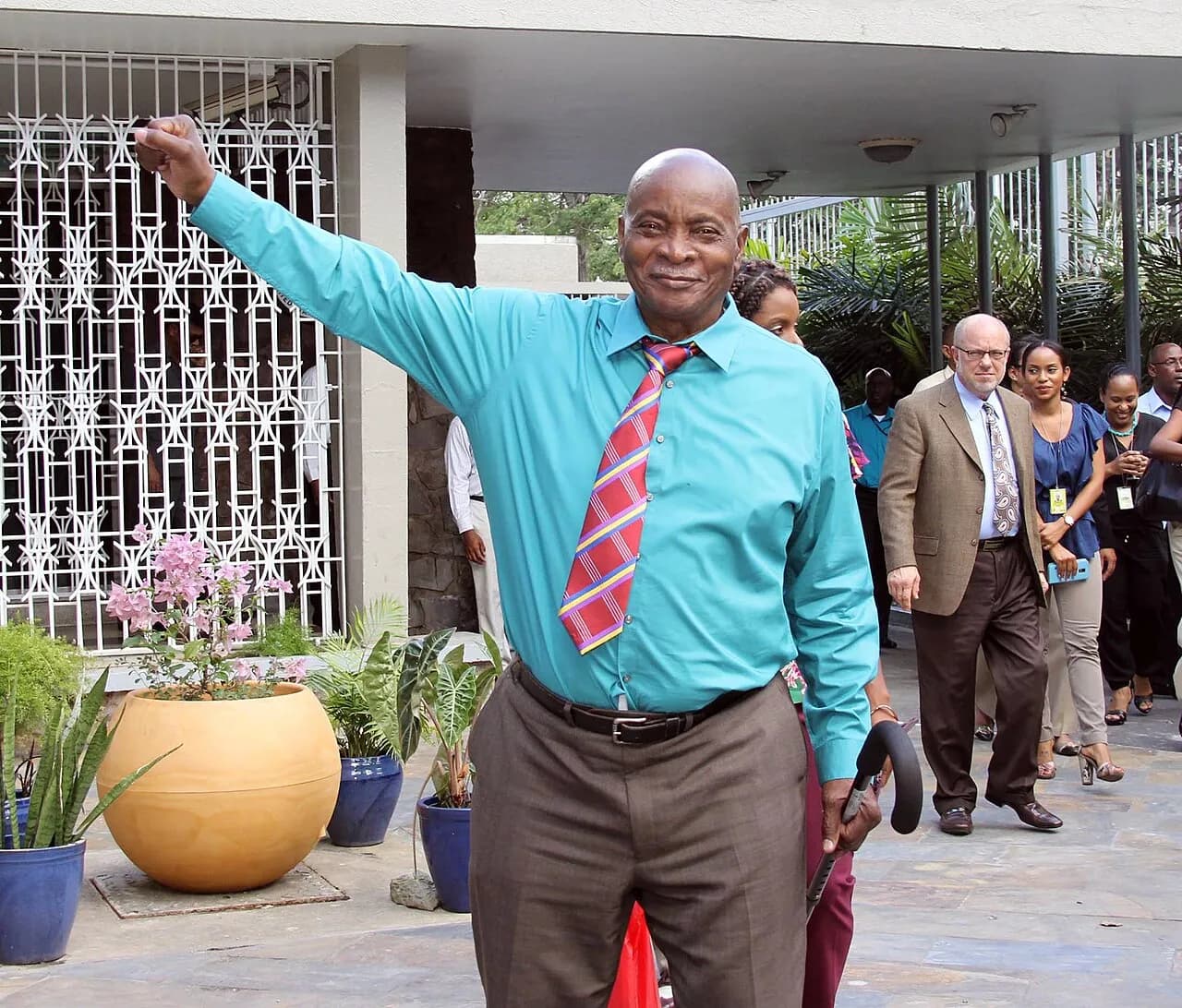 Mighty Sparrow at the U.S. Embassy in Trinidad and Tobago in 2015