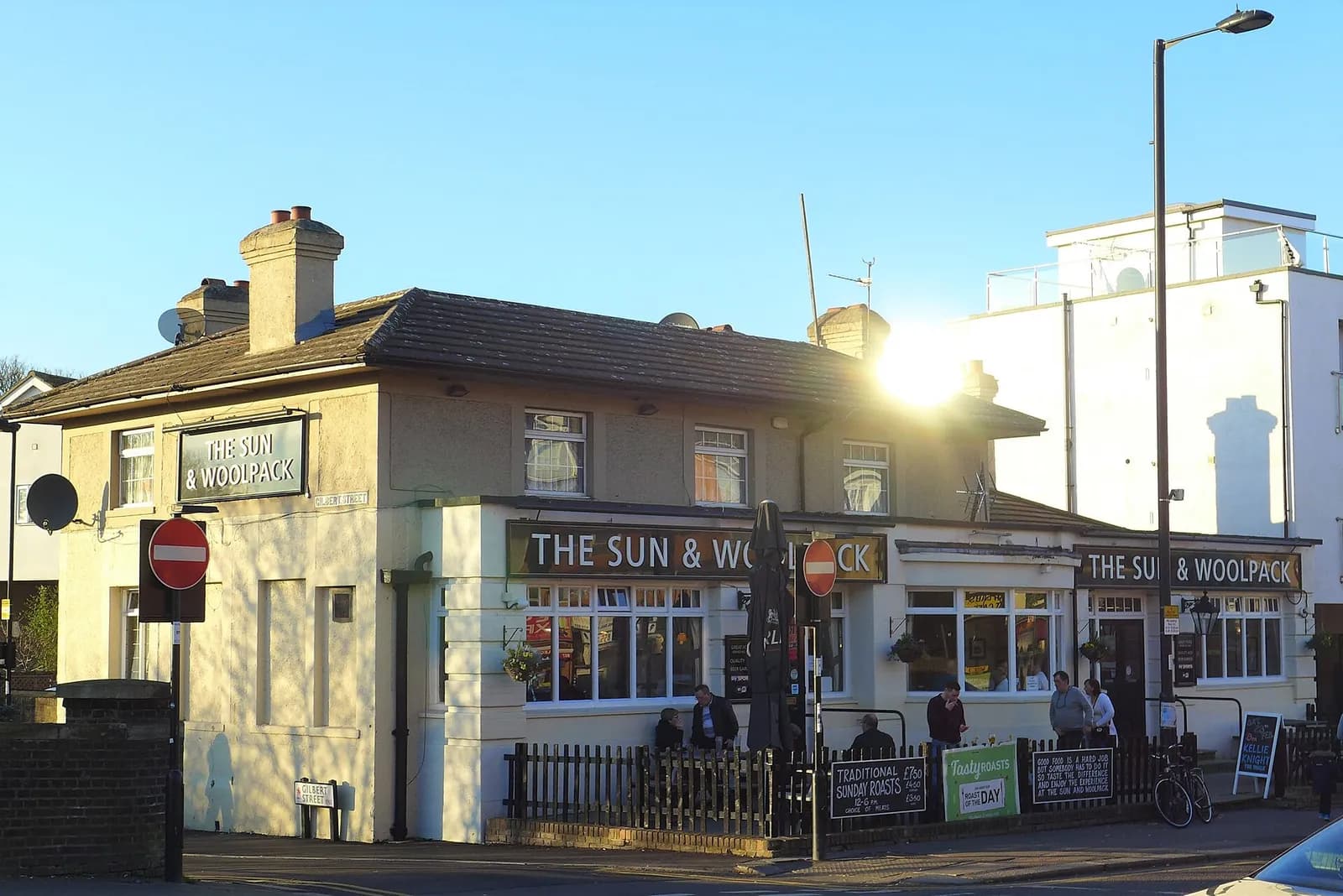 Exterior of the Sun and Woolpack pub on Hertford Road in Enfield Wash.