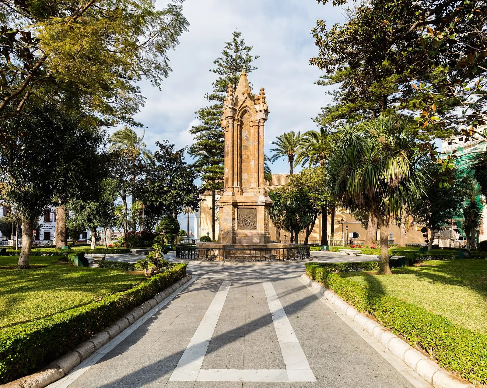 Plaza de África in Ceuta, with the Monument to the Heroes of Africa and surrounding buildings.