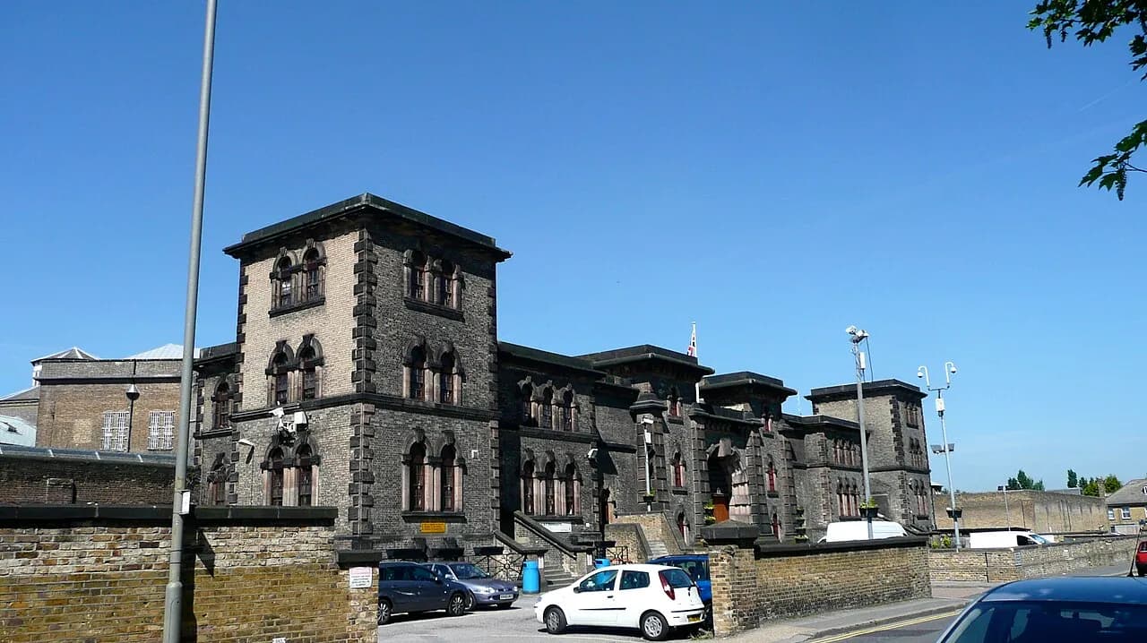 Exterior view of Wandsworth Prison in London