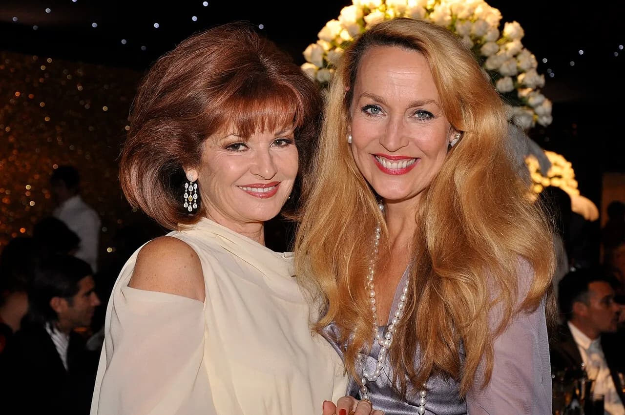 Stephanie Beacham and Jerry Hall together in London in June 2009