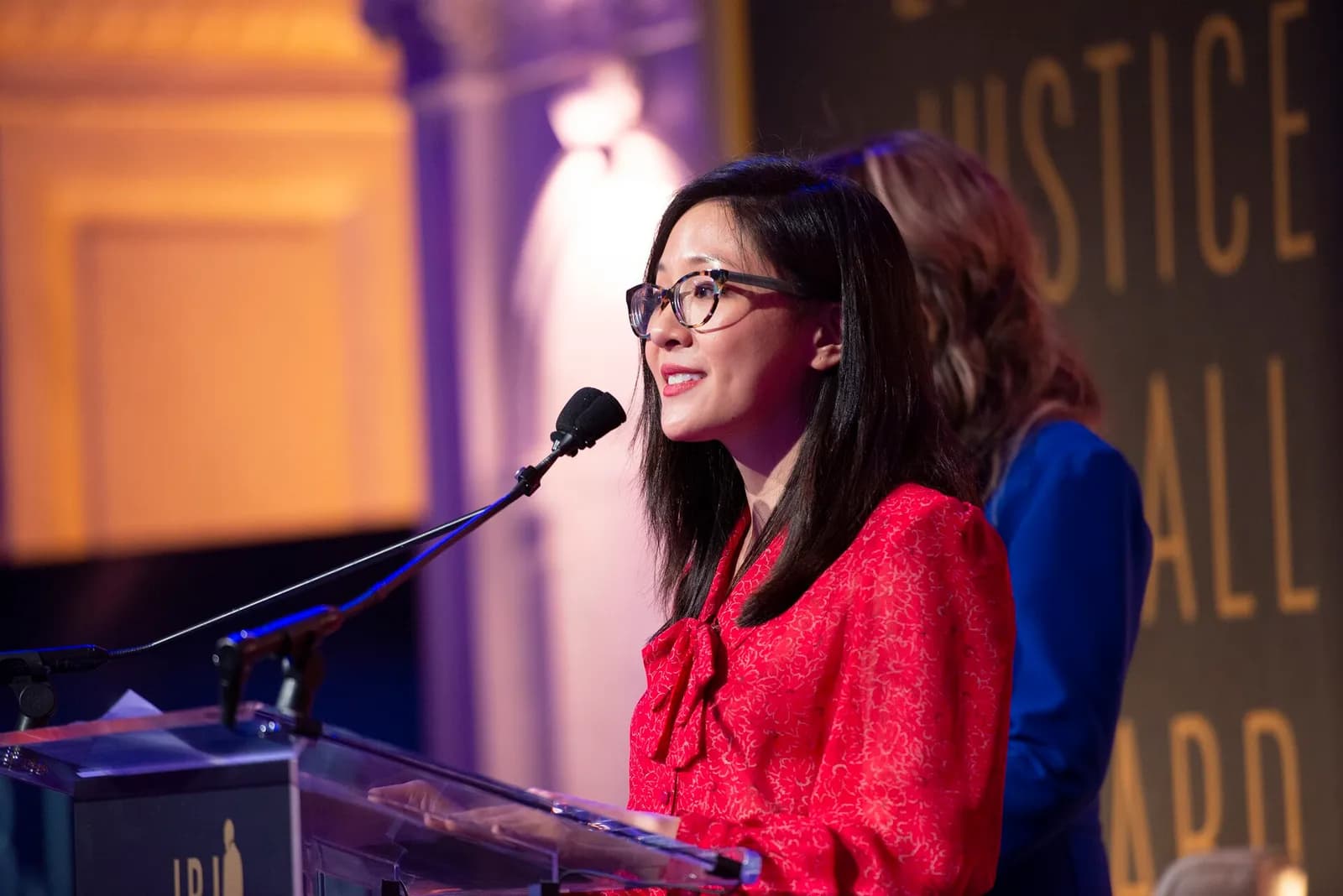 Constance Wu speaks at a Library of Congress ceremony.
