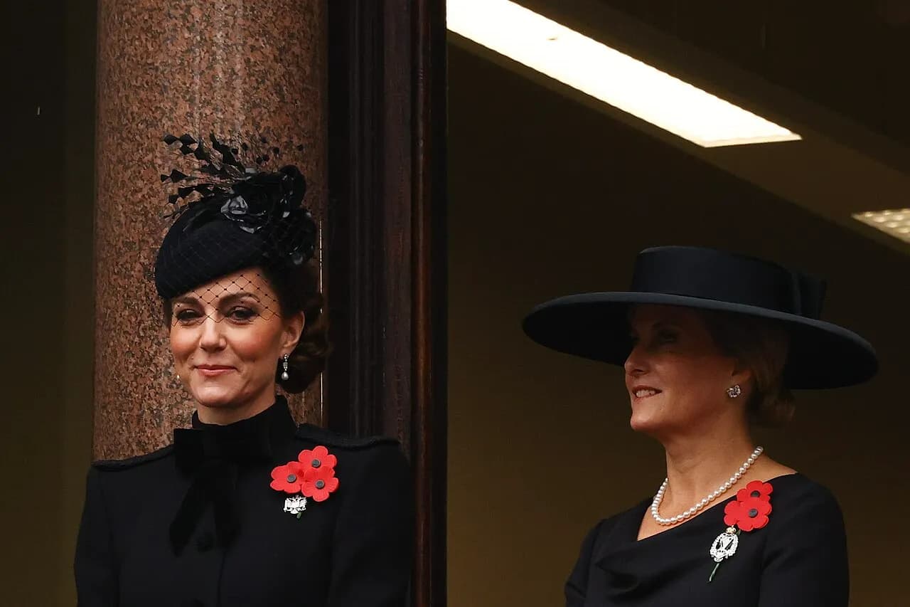 Catherine, Princess of Wales, and Sophie, Duchess of Edinburgh, at the Cenotaph in London in November 2024